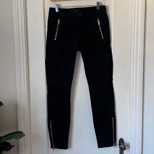 MOTHER Jeans Zip Muse in Black